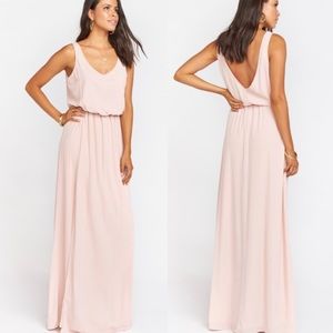 Show Me Your Mumu | ‘Kendall’ Dusty Blush Chiffon Sheer Drapey Formal Maxi Dress